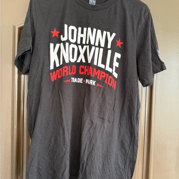 Johnny Knoxville World Champion Black Wrestlemania T-Shirt - Picture 1 of 2
